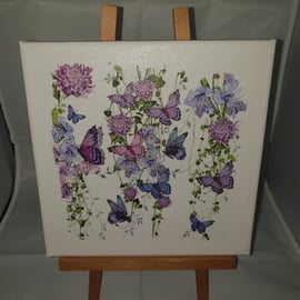 Purple butterfly canvas 