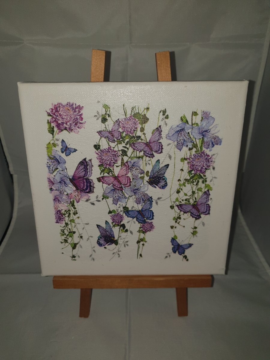Purple butterfly canvas 