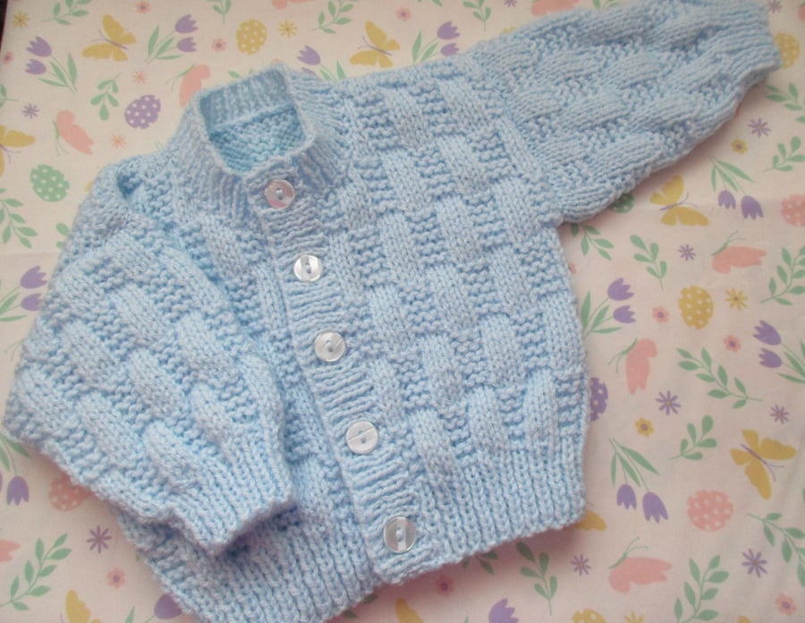 16" Baby Boys Patterned Cardigan
