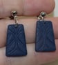 Matt Leaf Imprint Earrings - Image 4