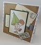 Handmade birthday card - little boy with boat  - Image 4