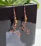 Natural Tigers Eye & Copper Dangle LOVE  Earrings Gift Crystal Jewellery Jewelry - Image 5