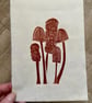 Mushroom Linoprint: Hand-Burnished Autumn Wall Art - Image 3