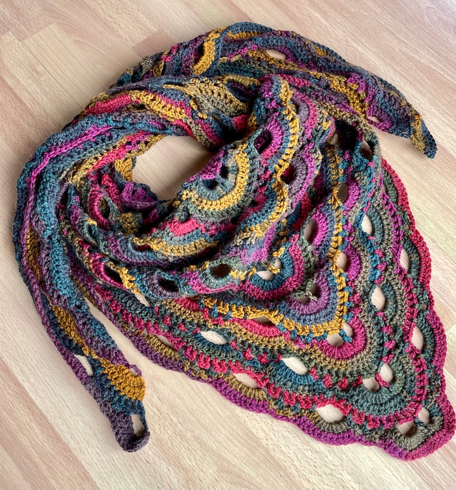  Autumn Leaves Crochet shawl