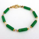 Green Gemstone and Crystal Bracelet