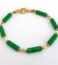 Green Gemstone and Crystal Bracelet