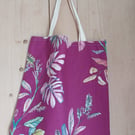 Small Bag Floral Purple Green Cotton Double Sided 