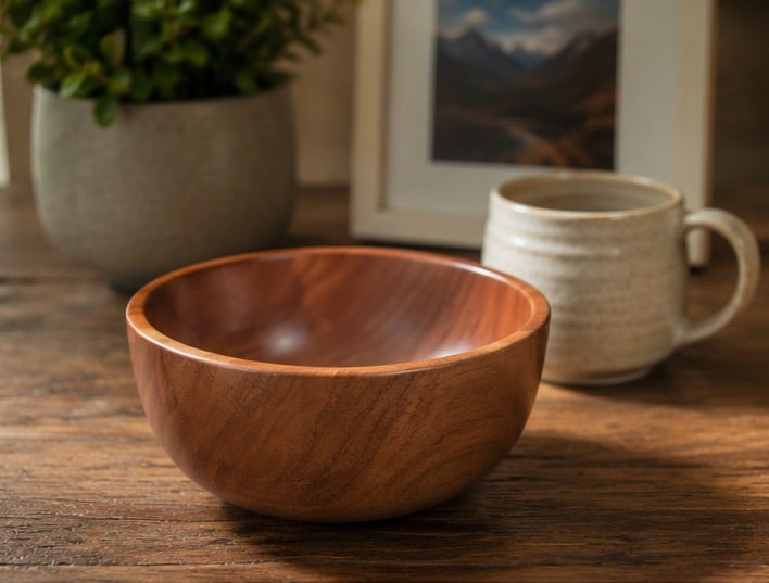 Handturned Sapele Bowl , Golden Chatoyance, Handmade wooden bowl. 