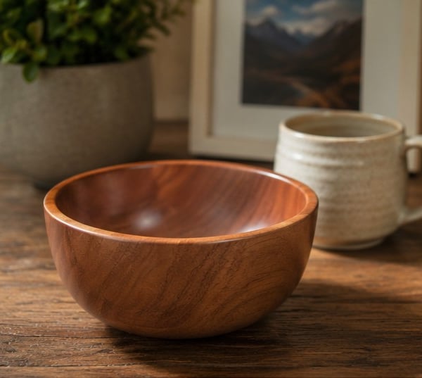 Handturned Sapele Bowl , Golden Chatoyance, Handmade wooden bowl. 