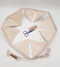 Cream and taupe mini bunting, 9 triangles,  80" length.   - Image 9