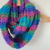 Rainbow Infinity Scarf - Handmade Crochet Scarves - Christmas Gifts for Her