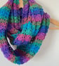 Rainbow Infinity Scarf - Handmade Crochet Scarves - Christmas Gifts for Her