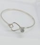 Silver Heart Bangle Hallmarked with CZ , Various Sizes , Gift Boxed  - Image 3
