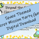 Space Themed Secret Mission - Escape Room for Kids, Printable Party Game