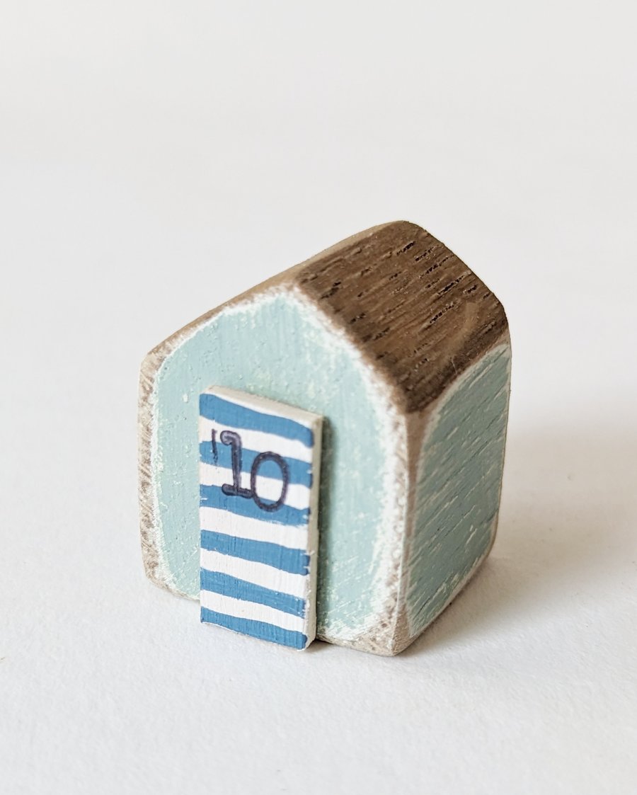 Teeny Hand Painted Wooden Beach Hut