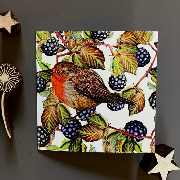 BlackBerry Robin Blank Greeting Card