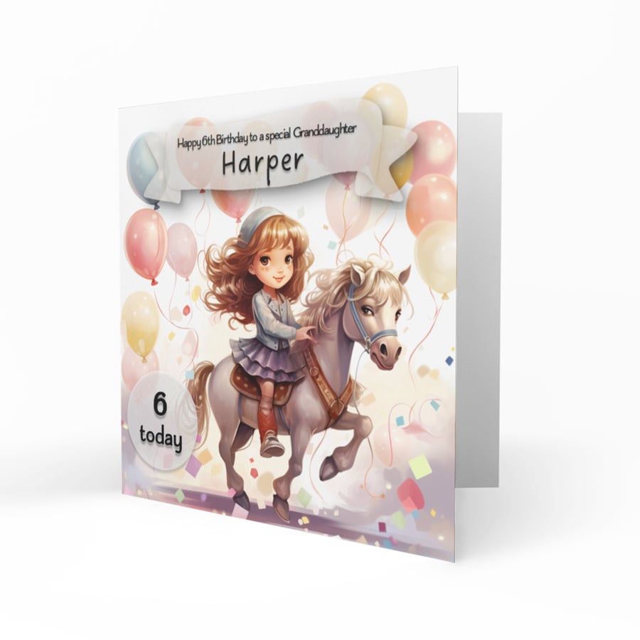 Personalised Birthday Card, Female, Any Relation, Horse Riding, C43