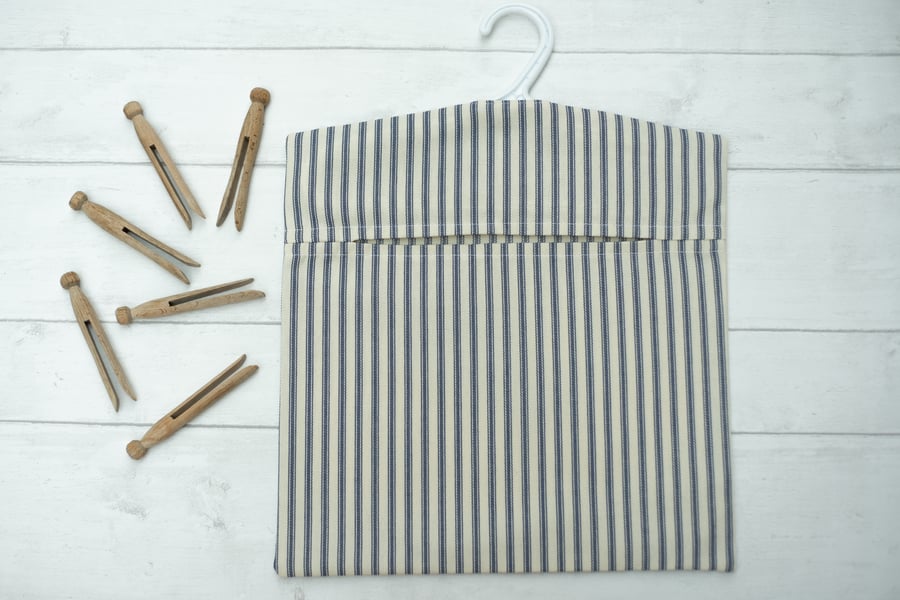 Cotton Ticking  Peg Bag