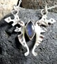 Handmade art silver pendant with labradorite stone - Image 2