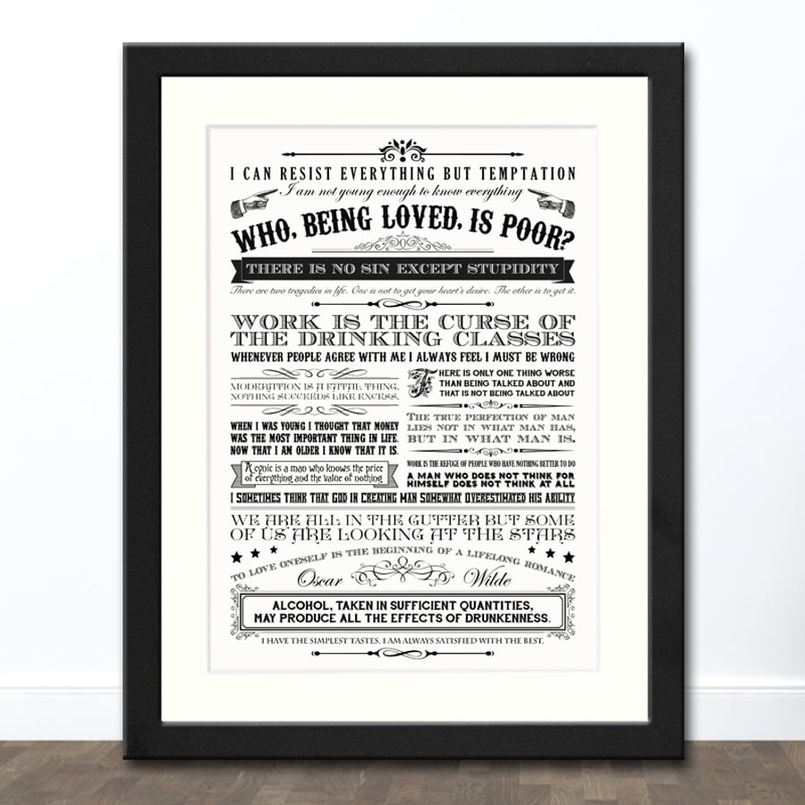 Oscar Wilde Quotes A3 Typographic Art Print