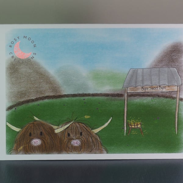 Highland Cow New Home Blank Card