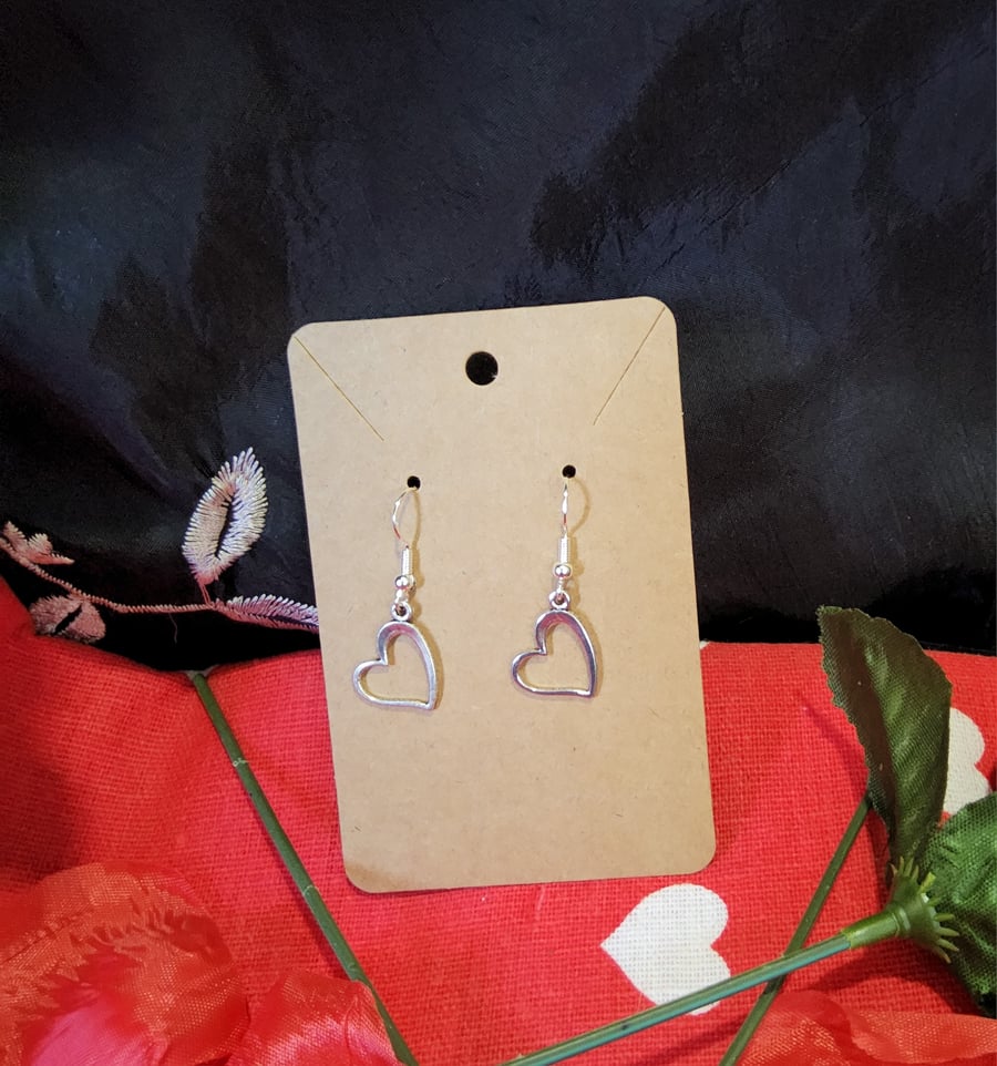 Valentines Earrings - Outline Hearts