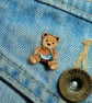 Tiny Robin Bear Pin, Handmade Tiny Teddy Bear Badge, Bereavement Brooch Gift - Image 3