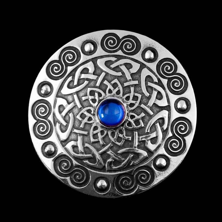 Celtic Spiral Pewter Brooch