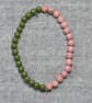 Green and Pink Stone Elastic Half and Half Bracelet - Image 3