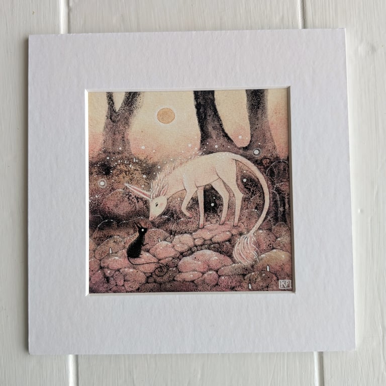 Nosy Unicorn - Giclée Mini Prints in 6x6 matt
