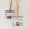 Set of 2 Painted Christmas House Hanging Decorations