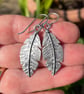 Oxidised Sterling silver feather earrings - Image 4