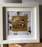 Handmade Framed Robin Art: Christmas Remembrance Keepsake Gift. - Image 1