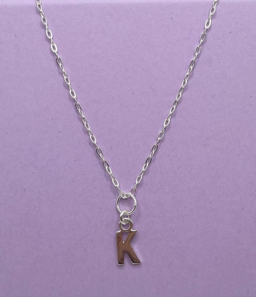 Girls Sterling silver Initial Necklace 