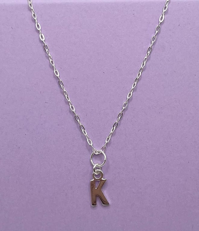 Girls Sterling silver Initial Necklace 