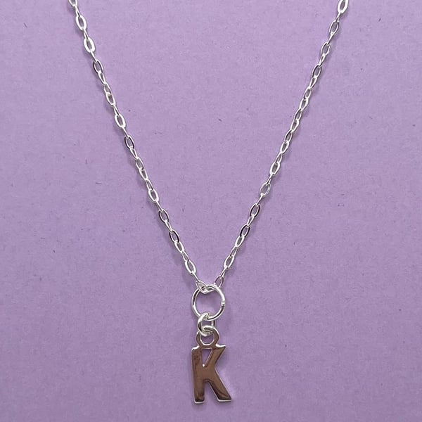 Girls Sterling silver Initial Necklace 
