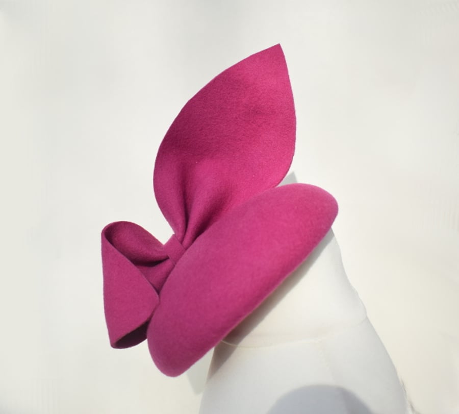 MARIE Pink Felt Occasion Hat - Womens Wedding Hat - Races Hat