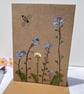 Handmade Real Pressed Flower Forget-me-not Blank Card - Image 2