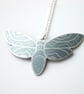 Moth pendant in grey and silver - Image 5