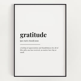 Gratitude Definition Print