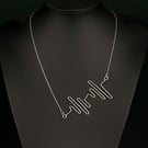 Handmade Sterling Silver Heartbeat Necklace