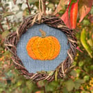 mini pumpkin wreath 