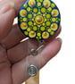 Hand painted mandala Badge Reel