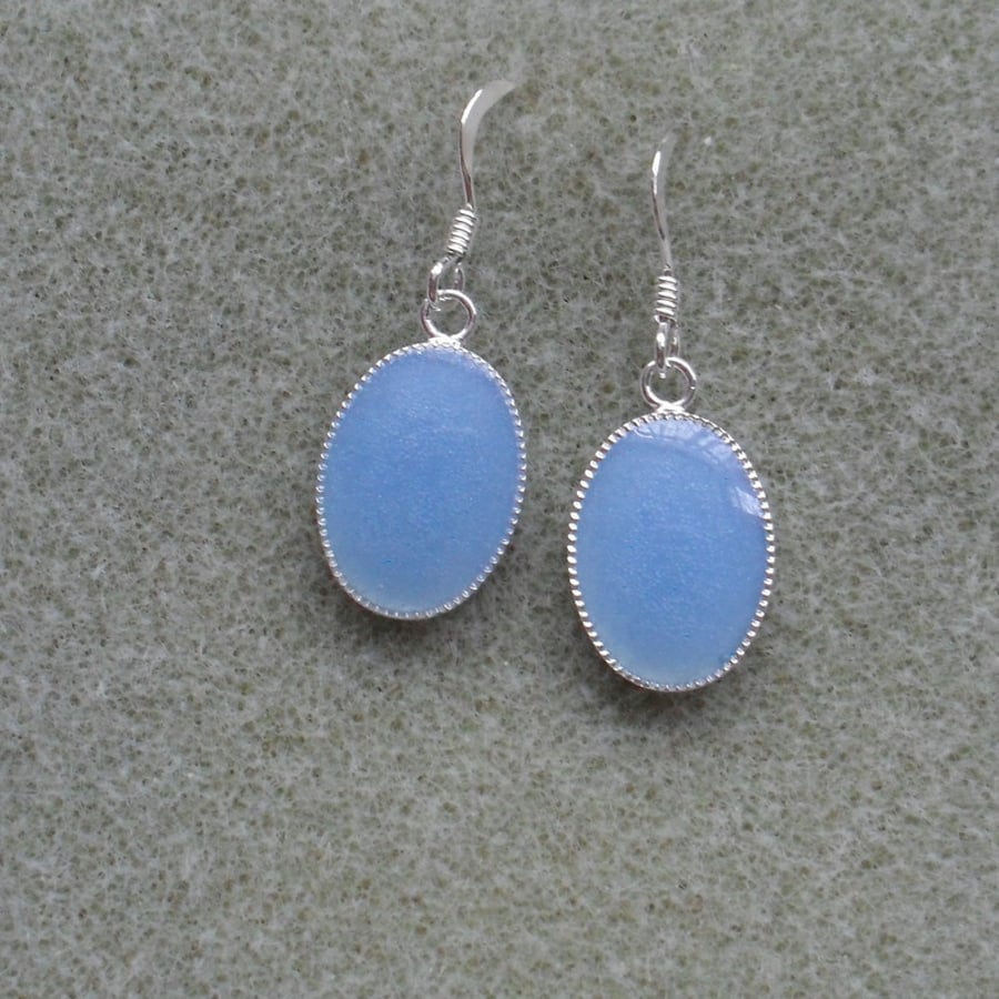 Pastel Blue Resin Drop Earrings Stocking Filler