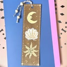 Original hand painted bookmarks - celestial seashell