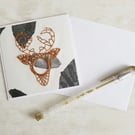 SALE Hand Stitched Brown Deer Card