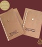 A pair of rustic recycled Christmas cards with golden trees and matching ribbon  - Image 1