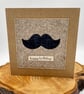 Moustache appliqué birthday card - Image 1