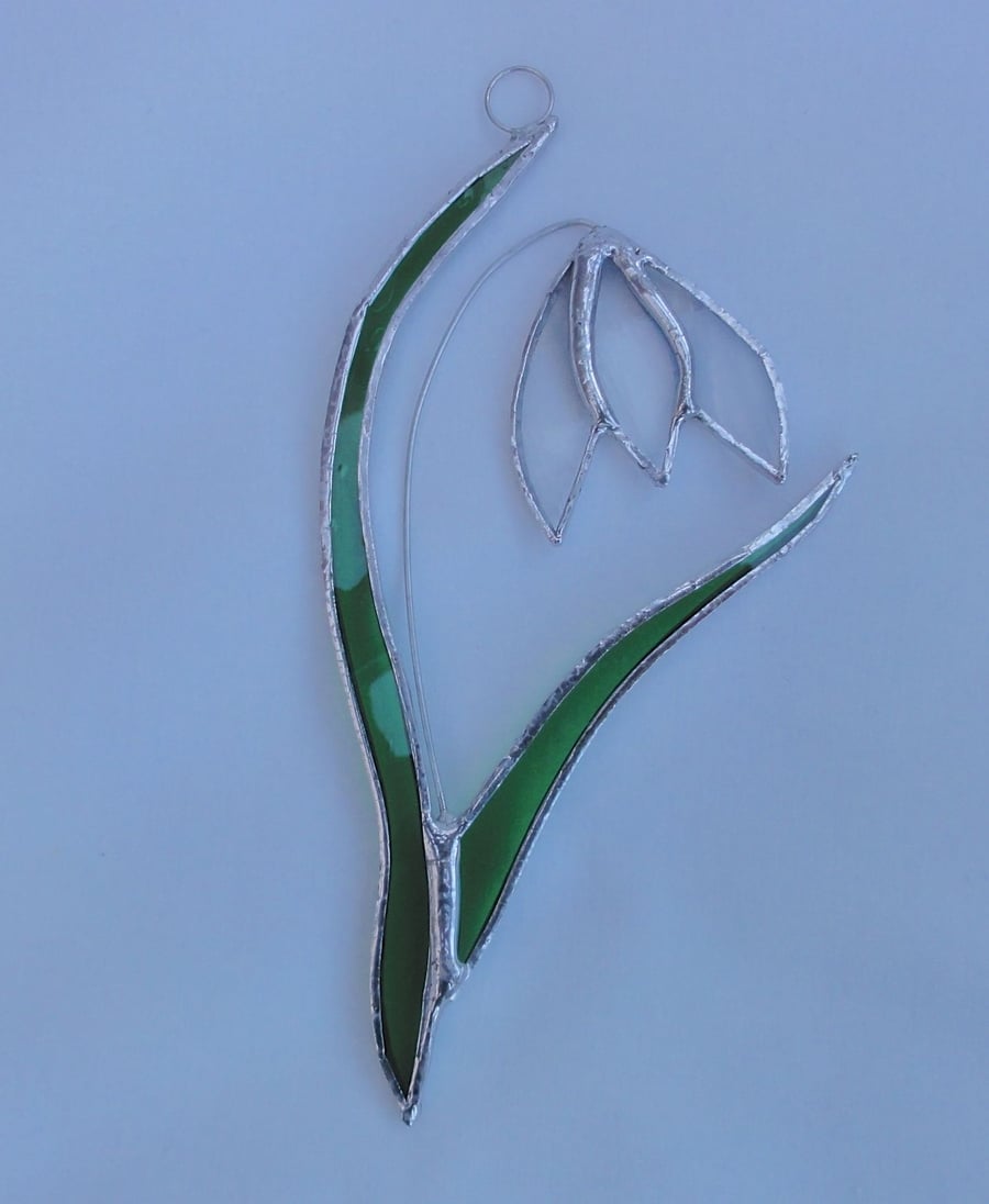 Stained Glass Snowdrop Suncatcher