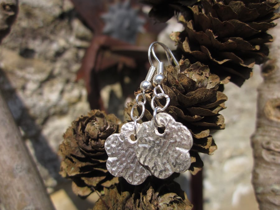 Silver drop earrings